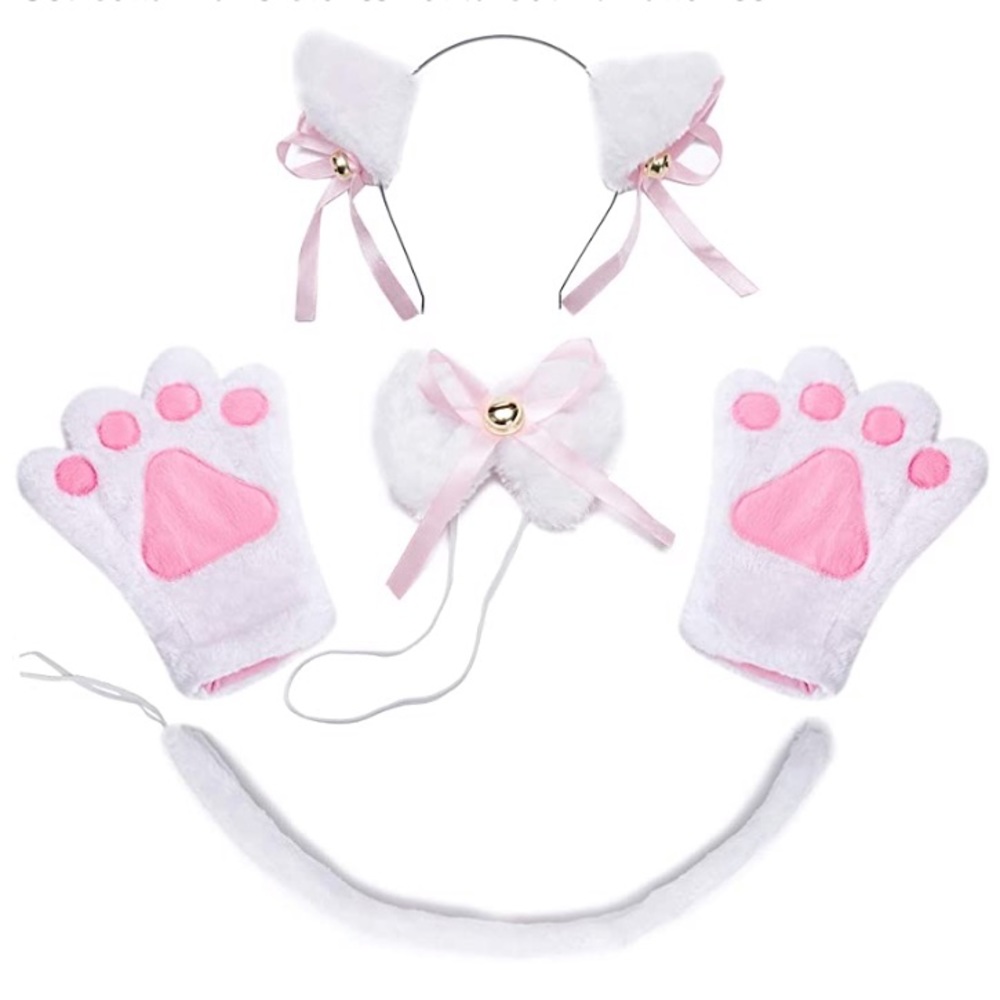 White cat cosplay costume